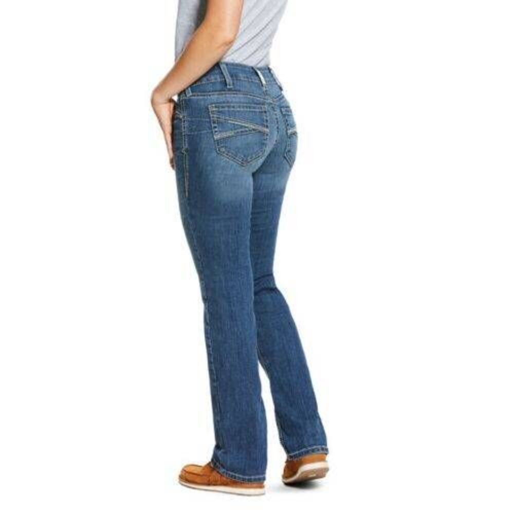 ARIAT Women's R.E.A.L. Mid Rise Stretch Presley Stackable Straight Leg Jeans 28R